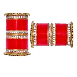trylo fashion Set Of 2 Gold Plated Stone Studded Bangles-picture-28