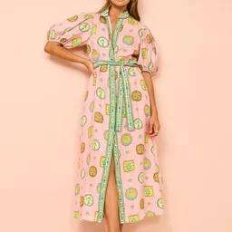 Routes by All About You Floral Print Flared Sleeve Linen Maxi Dress-picture-12