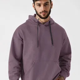 Crazymonk Men Plain Oversized Hoodie Dull Wine L Sweatshirt-image-45