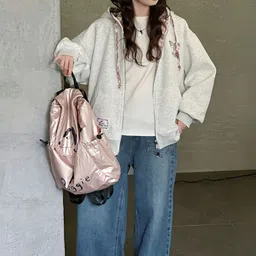 LULU & SKY Girls Lightweight Puffer Jacket with Embroidered image 3