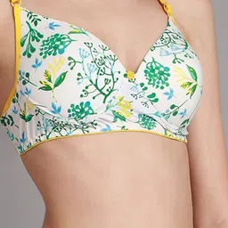 Samvar Yellow Cotton Non-Wired Non Padded Minimizer Bra image 2