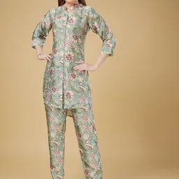 DAATAR Women Floral Digital Print Cotton Blend Co Ords Set-image-48