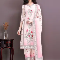 Anouk Women Floral Printed Regular Pure Cotton Kurta with Trousers & With Dupatta-picture-17
