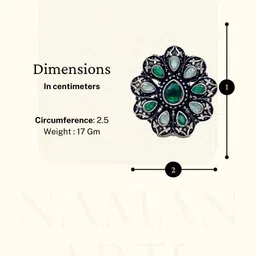 NAMAN ARTS Silver-Plated Stone Studded Finger Ring image 2