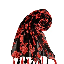POSHAMPAA be desi Women Pack Of 5 Printed Scarf With Tasselled Border image 2