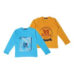 NeuVin Kids Pack of 2 Typography Printed Round Neck T-shirts-image-29