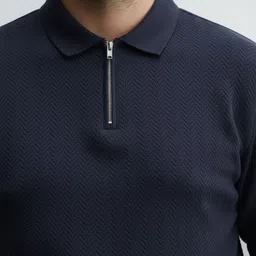 UNSTD Men Plus Size Zipper Polo Cotton T-Shirt image 5