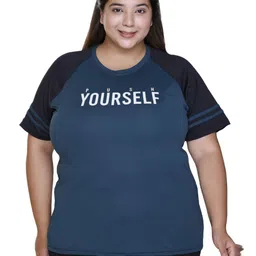 White Moon Women Plus Size Typography Printed Round Neck T-shirt-picture-39