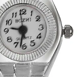 Peora Silver-Plated Analog Watch Stretchable Finger Ring image 5