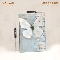 Myntra Elegant Homes Blue & White 1 Piece Canvas Birds and Animals Wall Paintings image 2