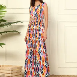 Raiyani Enterprise Print Crepe Maxi Dress-image-69