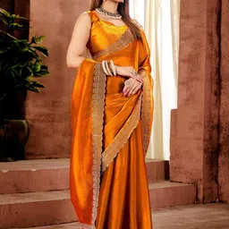 MEAVEN FEB Luxury Glow and Premium Jimmy Choo Saree with Classic Border Work Work Saree image 5