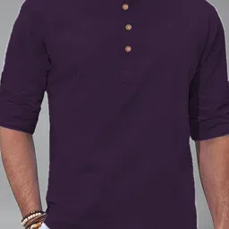 Vida Loca Men Mandairan Collar Roll-Up Sleeves Kurta image 3