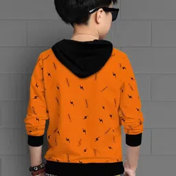 TICOSS Boys Typography Printed Hooded T-shirt image 2