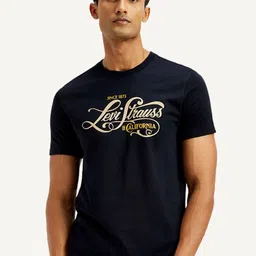 Levis Men Typography Printed Round Neck Pure Cotton Slim Fit T-shirt-picture-29