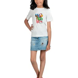 Chombooka Kids Unisex White Christmas Printed Round Neck T-shirt image 3
