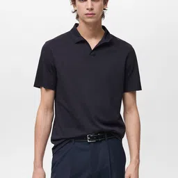 MANGO MAN Slim Fit Pique Polo T-shirt image 1
