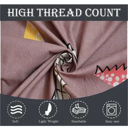 Filymore Set Of 8 Brown & Yellow Cartoon Characters Printed Diwan Set image 2