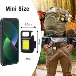 druidstone Keychain Led Light with Bottle Opener, Magnetic Base 4 hrs Torch Emergency Light LED Front Light image 2