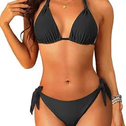 dream of style Bathing suit Striped Women Bikini Black Swimsuit-picture-17