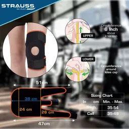 strauss Adjustable Knee Support Patella | Knee Cap | Knee Brace | Knee Band (Single) Knee Support image 5
