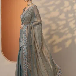 Libas Embellished Embroidered Organza Heavy Work Saree-image-12