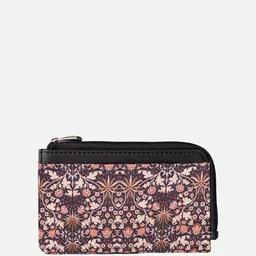 ZOUK Women Floral Printed Zip Detail PU Card Holder-image-98
