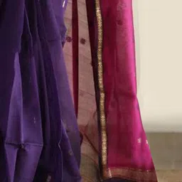 KALINI Woven Design Zari Silk Cotton Maheshwari Saree image 3