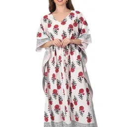 Fabric Venue Floral Print Flared Sleeve Kaftan Maxi Dress-picture-11