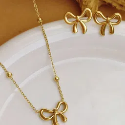 Designs & You Stainless Steel Gold-Plated Jewellery Set image 4