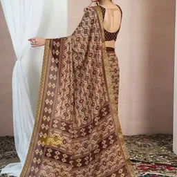 KALINI Zari Pure Chiffon Ikat Saree image 5