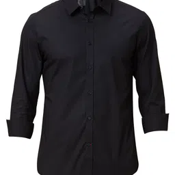 Being Human Men Classic Slim Fit Spread Collar Solid Cotton Casual Shirt-image-90