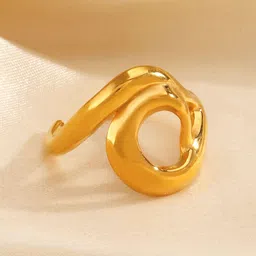 LULU & SKY Gold-Plated Abstract Adjustable Finger Ring image 5