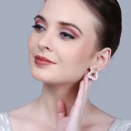 PUJVI Artificial Stones Studded Triangular Studs image 2