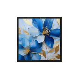 999Store Blue & Gold-Toned Floral And Botanical Canvas Wall Art image 5