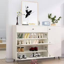 HEXA RED White 4-Layers Engineered Wood Sturdy and Stylish Shoe Rack-image-8