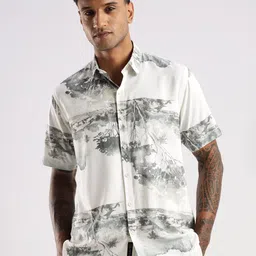 BS BLUE SQUAD Men India Slim Tailored Fit Floral Printed Spread Collar Casual Shirt-picture-18