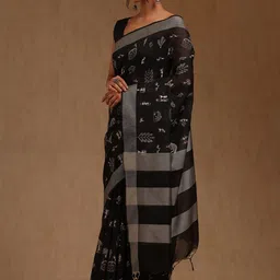 Soch Warli Printed Chanderi Saree With Blouse Piece image 4
