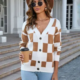 JC Mode Women Checked Cardigan image 4