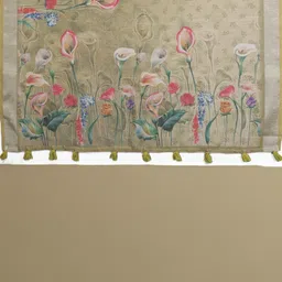 V3 FASHION STUDIO Floral Zari Linen Blend Saree image 4