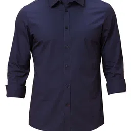 Being Human Men Classic Slim Fit Spread Collar Solid Cotton Casual Shirt-picture-21