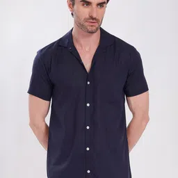 DIVISIVE Men Comfort Slim Fit Solid Cuban Collar Linen Casual Shirt-image-28