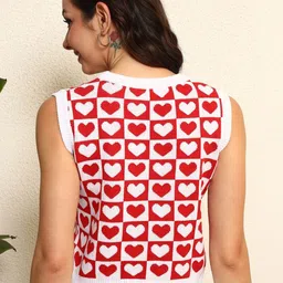 BAESD Women Printed Crop Sweater Vest image 5