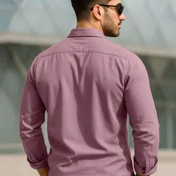 VEIRDO Men Classic Fit Solid Spread Collar Pure Cotton Casual Shirt image 2