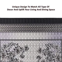 Kuber Industries Grey & Black Printed 4-Seater Table Cover image 5