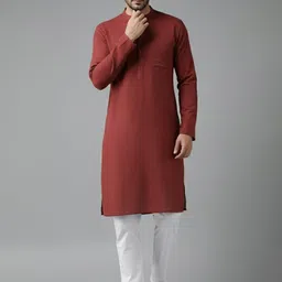 Vida Loca Men Solid Festive Cotton Straight Kurta-image-45