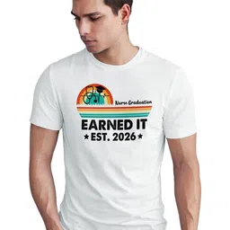 Seekbuylove Typography Printed Round Neck Bio Finish Cotton T-shirt-picture-25