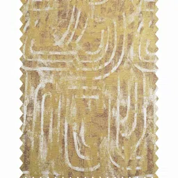 Deco Window Yellow & White 2 Pieces Printed Black Out Long Door Curtain image 5