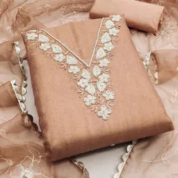 HERE&NOW Embellished Unstitched Dress Material-picture-25