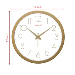 random Tic Toc Gold & White Plastic Wall Clock image 4